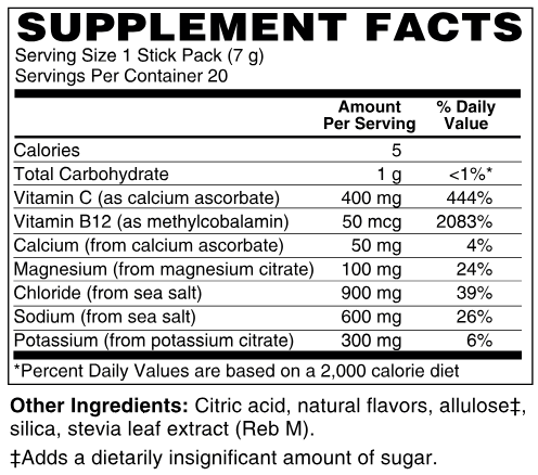 Hydrate! Electrolyte Drink Mix – 20 Stick Packs