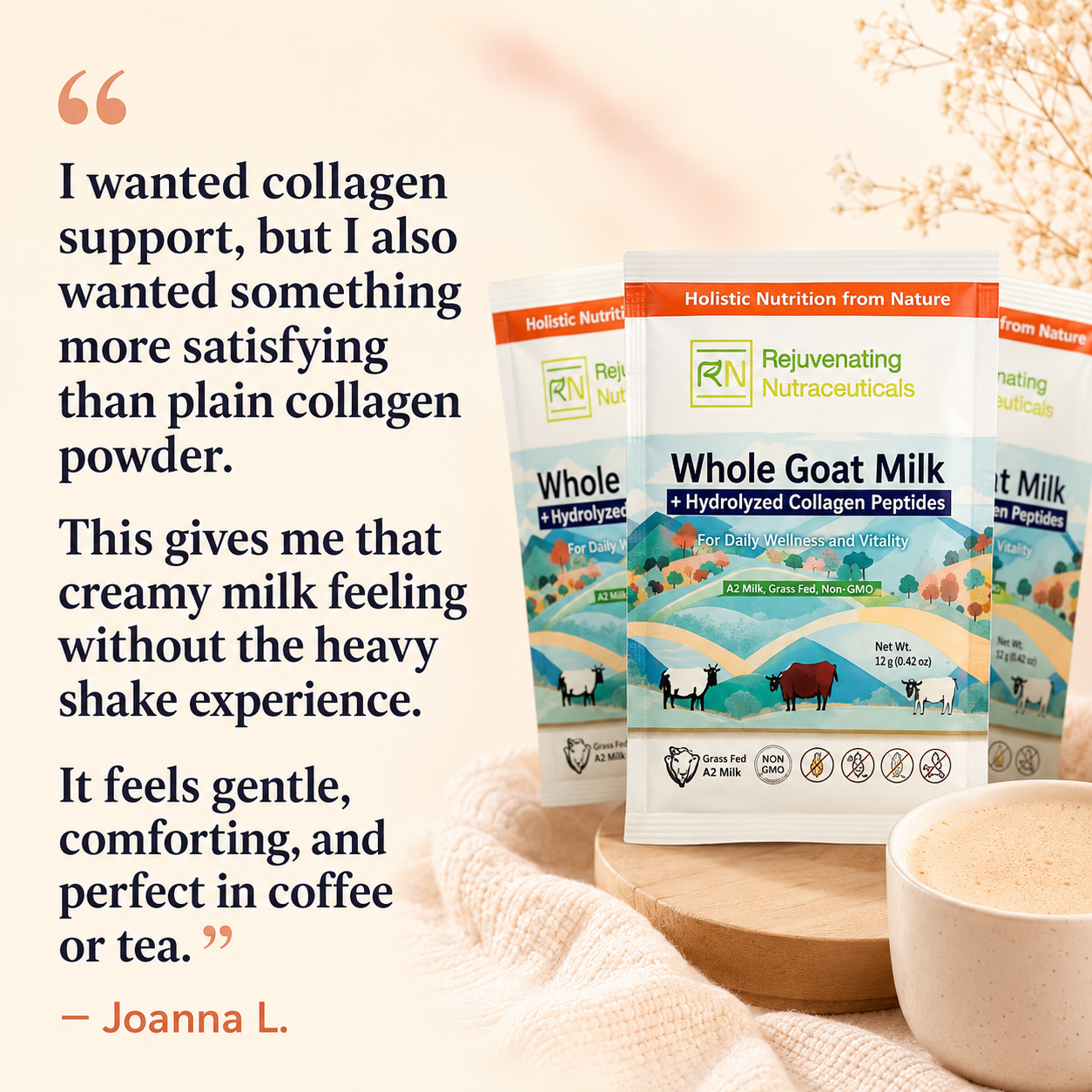 [Grass Fed] Whole Goat Milk + Hydrolyzed Collagen Peptides