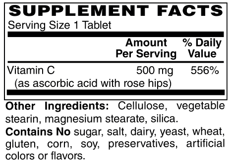 Vitamin C 500mg With Rose Hips [100 Tablets]